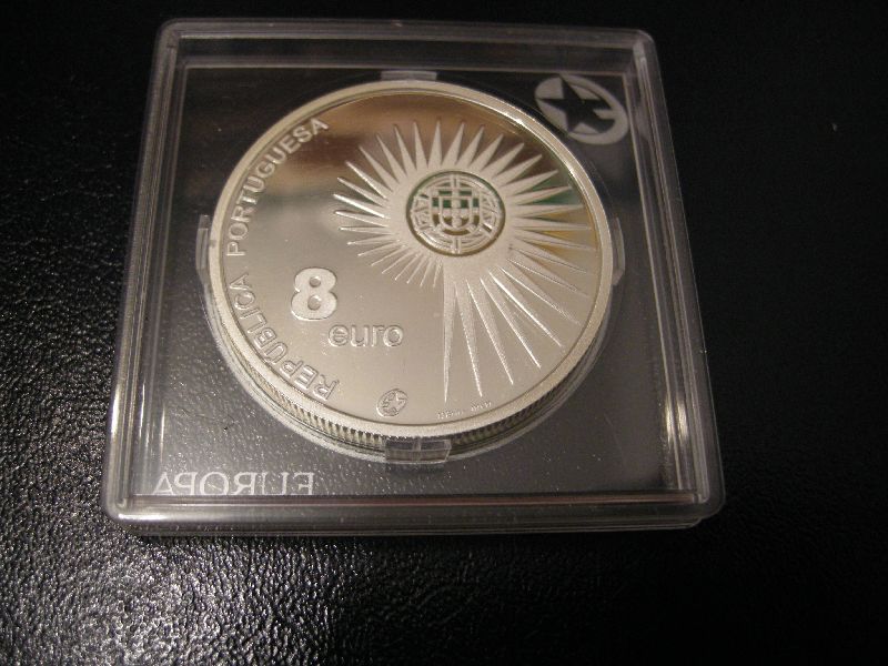 (afbeelding voor) 8 Euromunt Portugal 2004 Proof Uitbreiding Europa in capsule